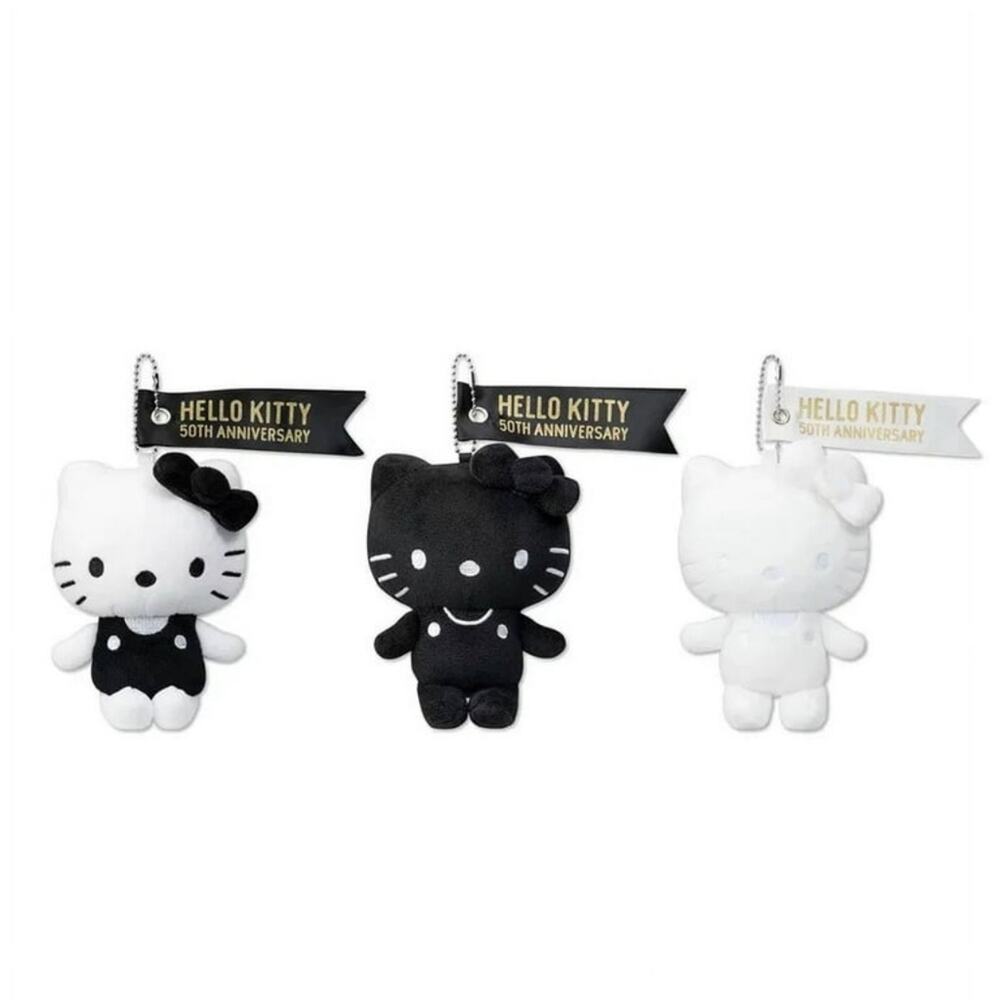 Hello Kitty 50th Anniversary Plush Keychain All White - Picture 4 of 6